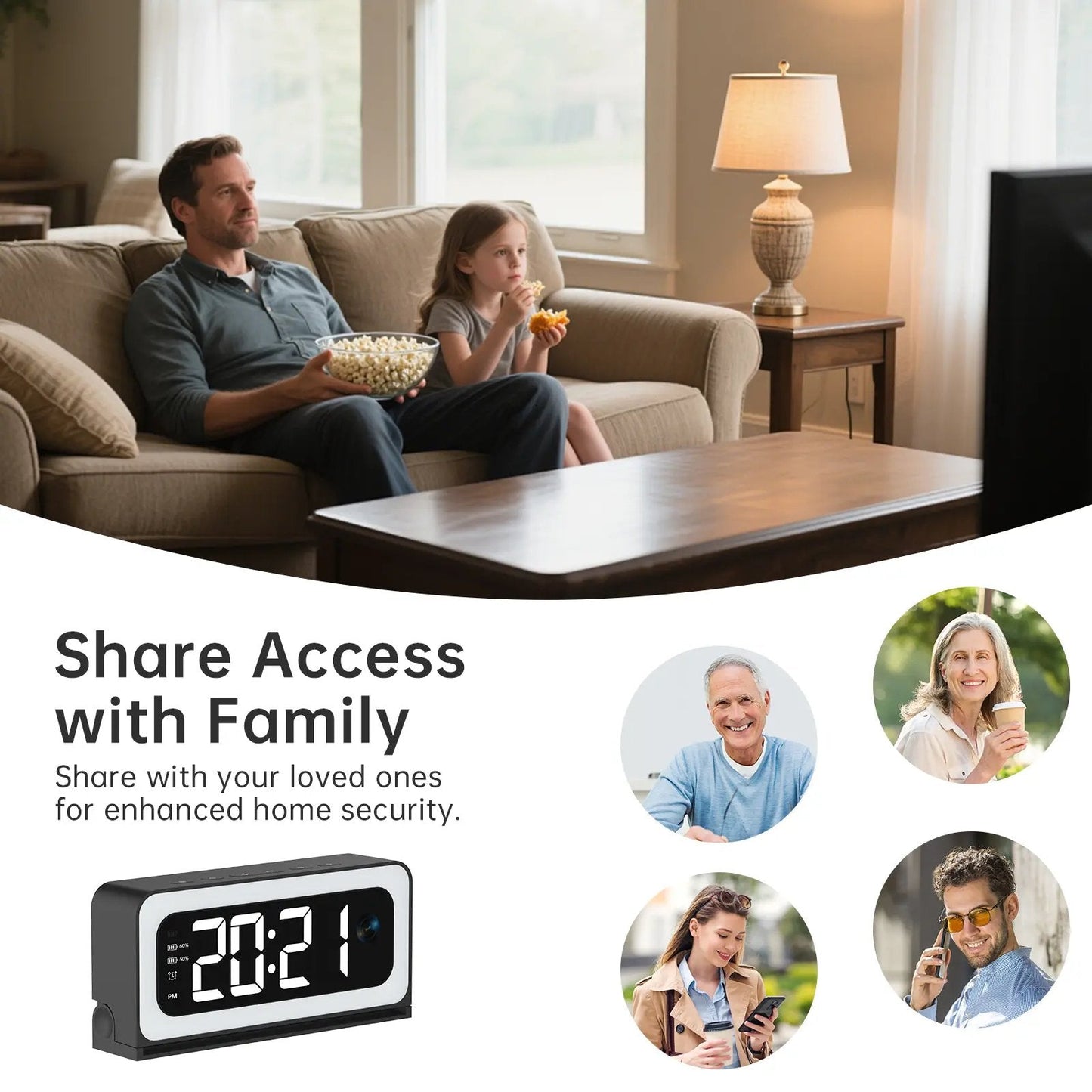 🔥Smart Digital Clock Camera with Dual Band WiFi (5GHz & 2.4GHz) | Home Security & Real-Time Monitoring System