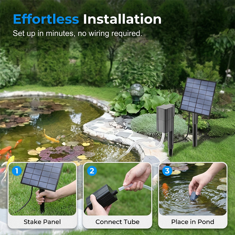 📢📢70% OFF !! ⏰Solar Pond Aerator with Air Pump