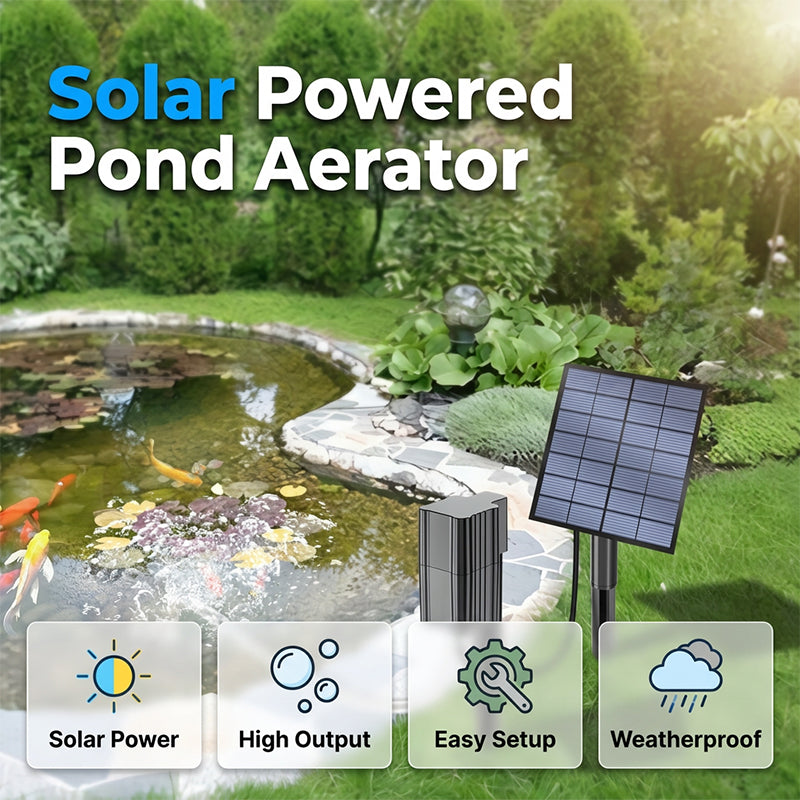 📢📢70% OFF !! ⏰Solar Pond Aerator with Air Pump