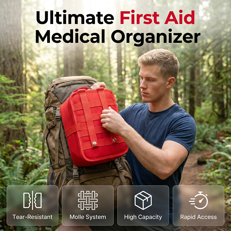 🧰 Emergency Medical Organizer Bag Durable Oxford Fabric Modular Fold-Out Layout ⚡ Tactical Straps Rapid Rip-Away Access