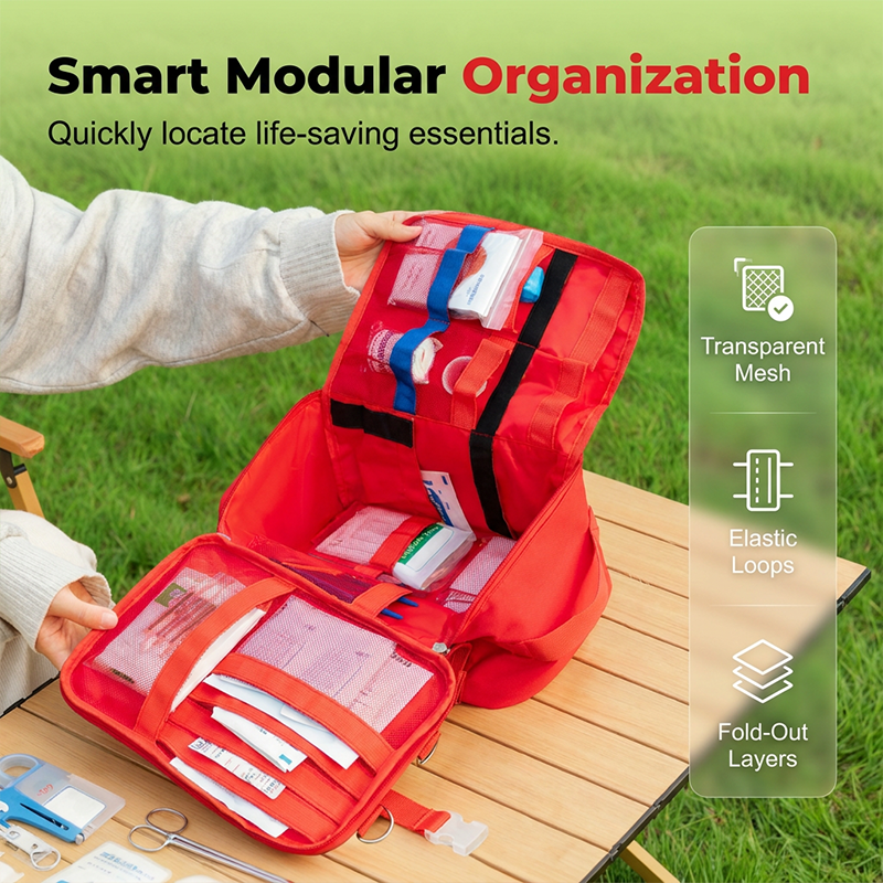 🧰 Emergency Medical Organizer Bag Durable Oxford Fabric Modular Fold-Out Layout ⚡ Tactical Straps Rapid Rip-Away Access