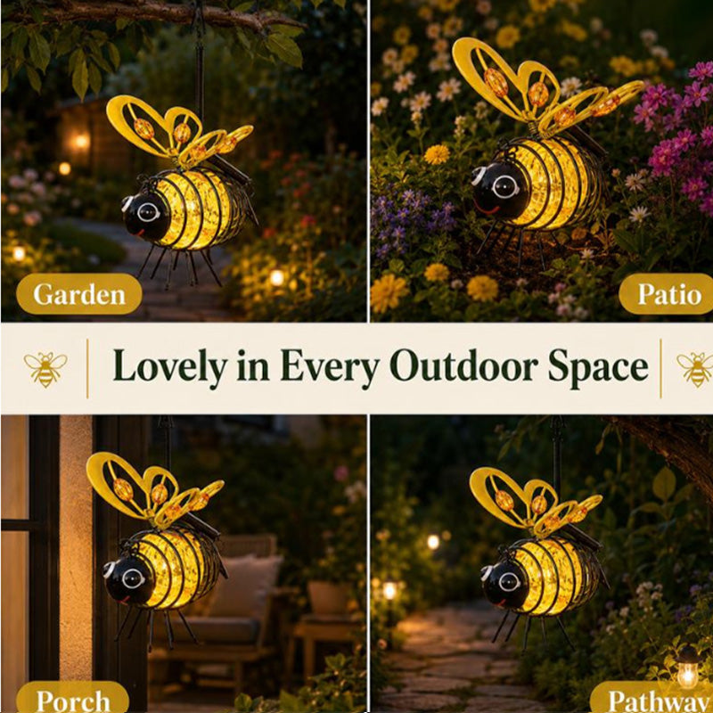 🐝 50% OFF NOW! ☀️ Solar-Powered Hanging Car Light – Charming Bee Design with Heart-Shaped Wings – Perfect for the Garden & Car 🌸