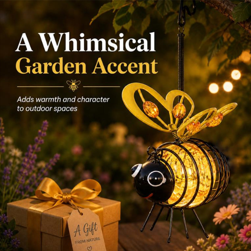 🐝 50% OFF NOW! ☀️ Solar-Powered Hanging Car Light – Charming Bee Design with Heart-Shaped Wings – Perfect for the Garden & Car 🌸