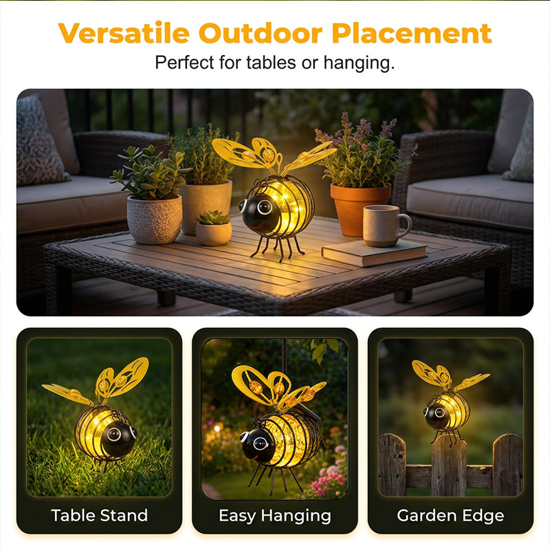 🐝 50% OFF NOW! ☀️ Solar-Powered Hanging Car Light – Charming Bee Design with Heart-Shaped Wings – Perfect for the Garden & Car 🌸