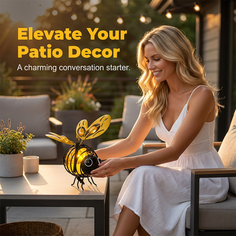 🐝 50% OFF NOW! ☀️ Solar-Powered Hanging Car Light – Charming Bee Design with Heart-Shaped Wings – Perfect for the Garden & Car 🌸