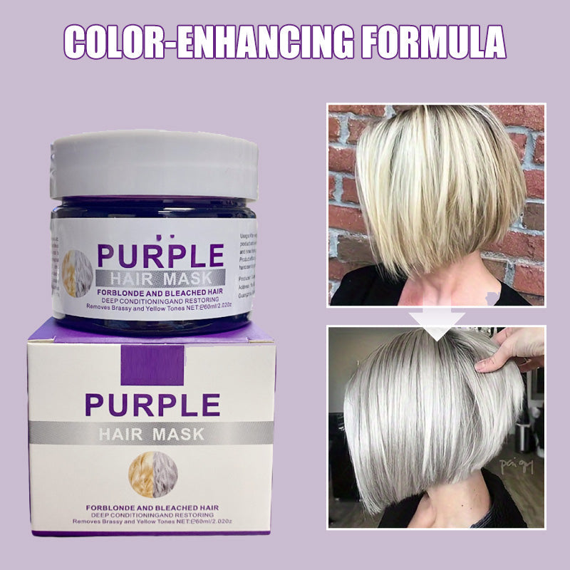 🏆 Last Day Special Price £12.77 ! ✨Moisturizing Purple Hair Mask with Long-Lasting Scent, Anti-Brass Deep Conditioning Mask for Blonde Bleached Hair