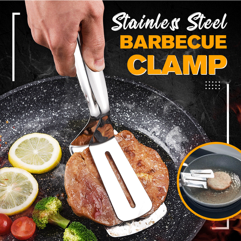 🔥Hot Sale 50% OFF🔥 Stop Dropping Sausages! Stainless BBQ Clamp – Firm Grip, No More Burns 🌭
