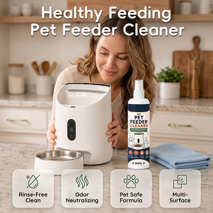 Pet Feeder Cleaner Spray with Cleaning Towel