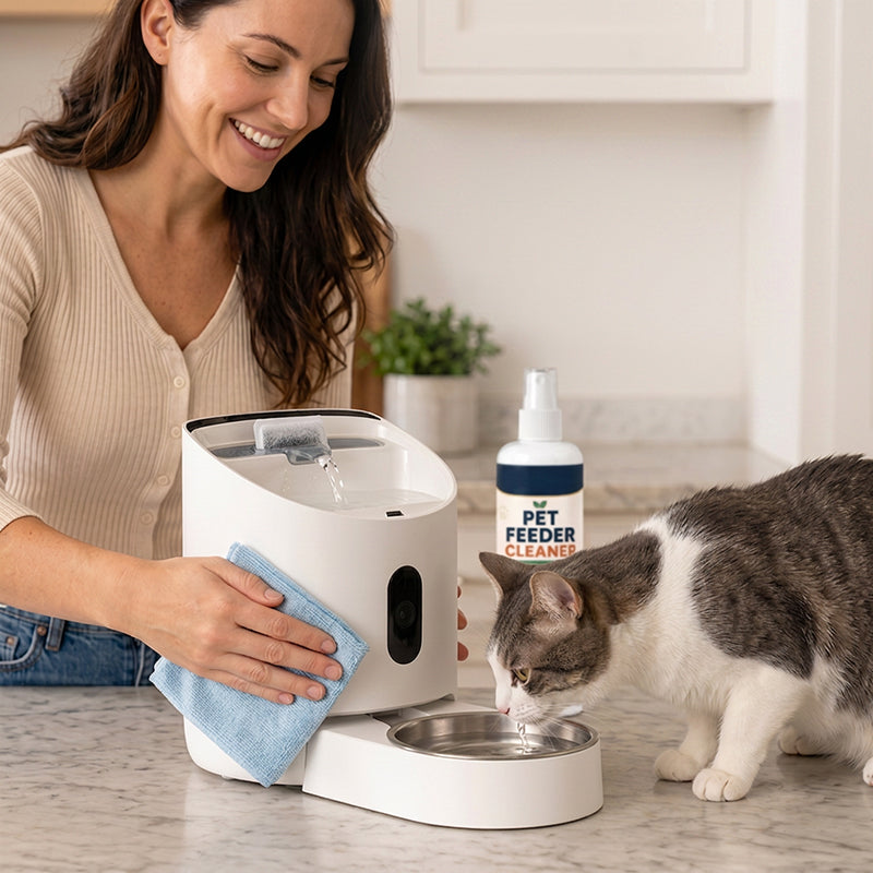 Pet Feeder Cleaner Spray with Cleaning Towel
