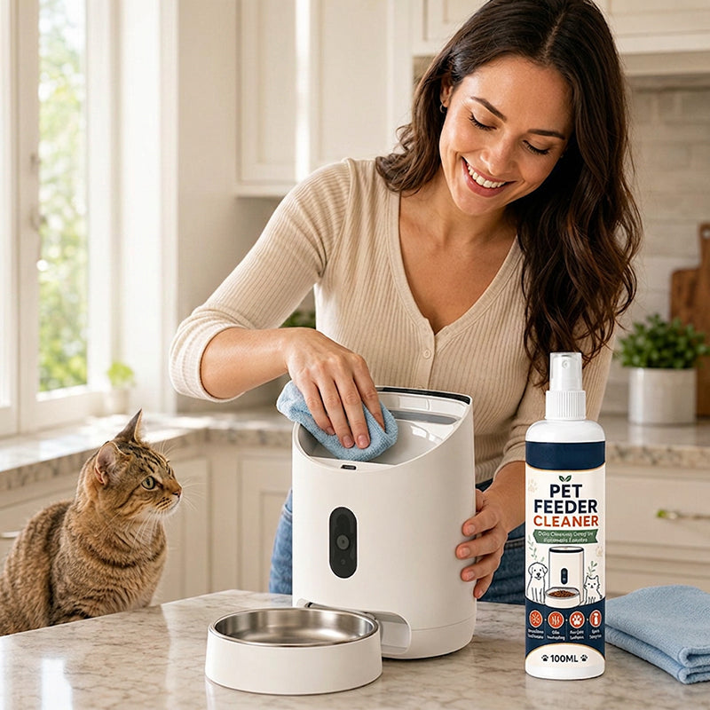 Pet Feeder Cleaner Spray with Cleaning Towel