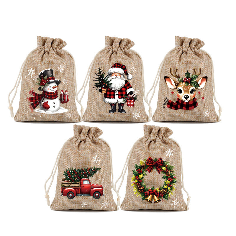 🎄Buy 1 Get 1 Free🎉Christmas Drawstring Gift Bags – Reusable Holiday Treat Bags for Gifting & Party Favours