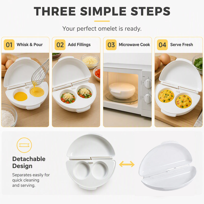 💞50K+ SOLD! 🍳Microwave Omelet Cooker – 2-in-1 makes omelets & egg cups in minutes