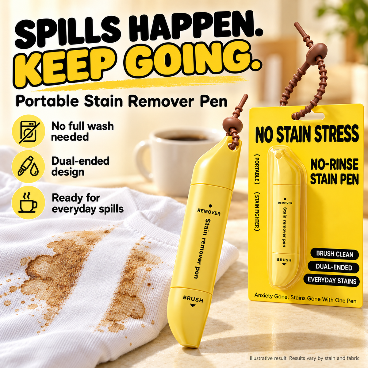 🥳2026 HOT SALE🥳💞50K+ SOLD! 🚗🧽 50% OFF! Portable Dual-Head Stain Remover Pen