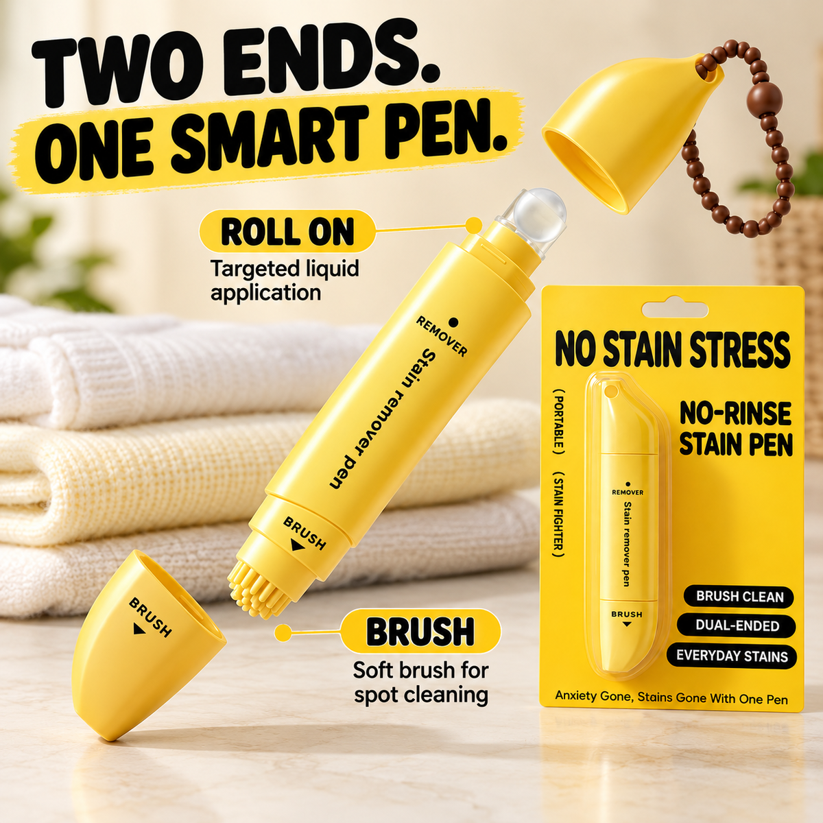 🥳2026 HOT SALE🥳💞50K+ SOLD! 🚗🧽 50% OFF! Portable Dual-Head Stain Remover Pen