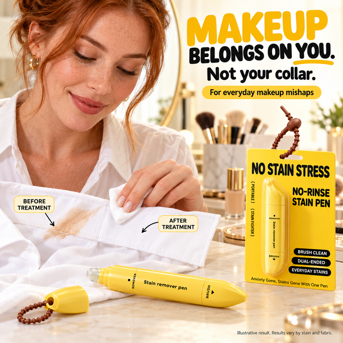 🥳2026 HOT SALE🥳💞50K+ SOLD! 🚗🧽 50% OFF! Portable Dual-Head Stain Remover Pen