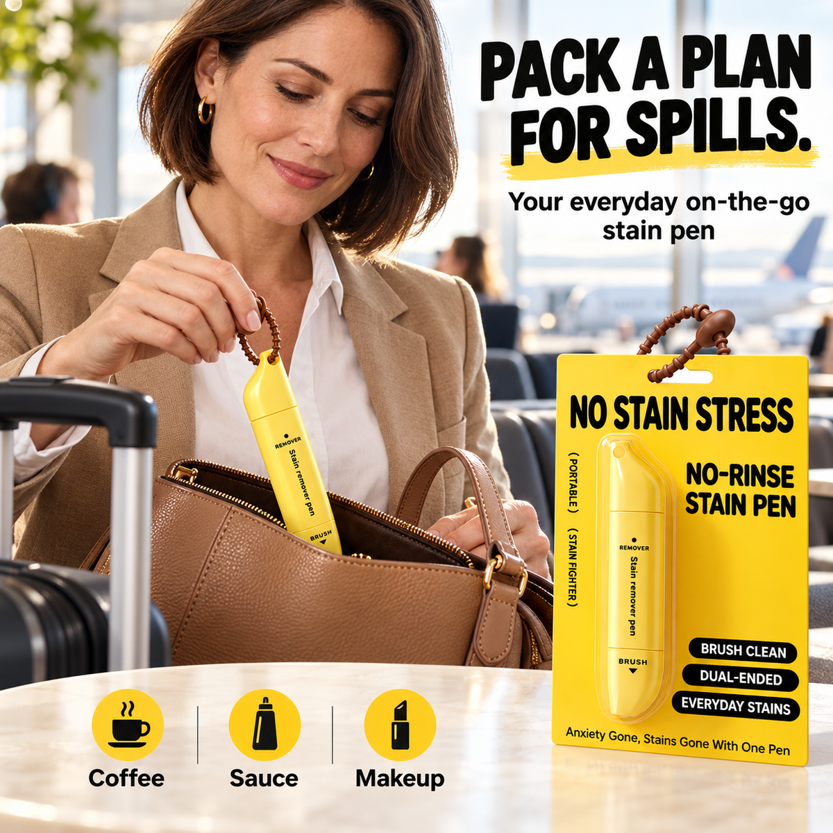 🥳2026 HOT SALE🥳💞50K+ SOLD! 🚗🧽 50% OFF! Portable Dual-Head Stain Remover Pen